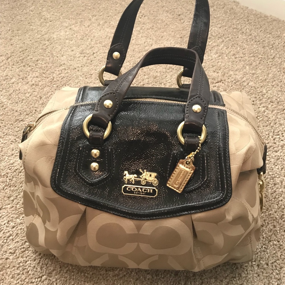 Coach Madison Op Art "Sabrina" Signature Satchel
